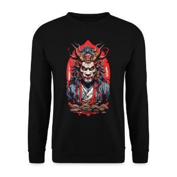 Yokai Ukiyo-e Retro Anime Kunststil - Unisex Pullover - Schwarz - Vorne - Alina (178cm) & Michal (187cm)