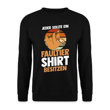 Faultier - Unisex Pullover - Schwarz - Vorne - Alina (178cm) & Michal (187cm)