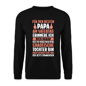 Papa Fête des pères Papa - Sweat-shirt Unisexe - noir - Devant - Alina (178cm) & Michal (187cm)