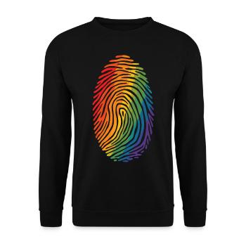 Conception d’art d’empreintes digitales arc-en-ciel coloré - Sweat-shirt Unisexe - noir - Devant - Alina (178cm) & Michal (187cm)