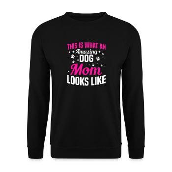 Chien Maman Disant Chien Maman Dictons - Sweat-shirt Unisexe - noir - Devant - Alina (178cm) & Michal (187cm)