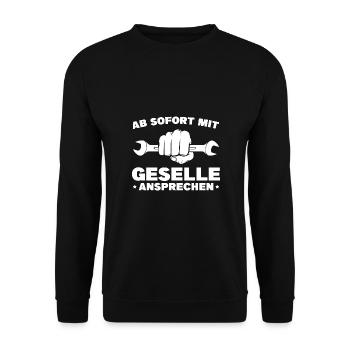 Kfzler Kfz Mechatroniker Geselle Geschenk - Unisex Pullover - Schwarz - Vorne - Alina (178cm) & Michal (187cm)