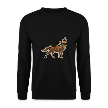 Wolf Natur Naturschutz Wilde Tiere - Unisex Pullover - Schwarz - Vorne - Alina (178cm) & Michal (187cm)