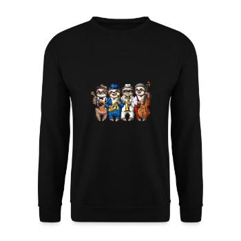 Sloth Jazz Musicians - Unisex Sweatshirt - black - Front - Alina (178cm) & Michal (187cm)