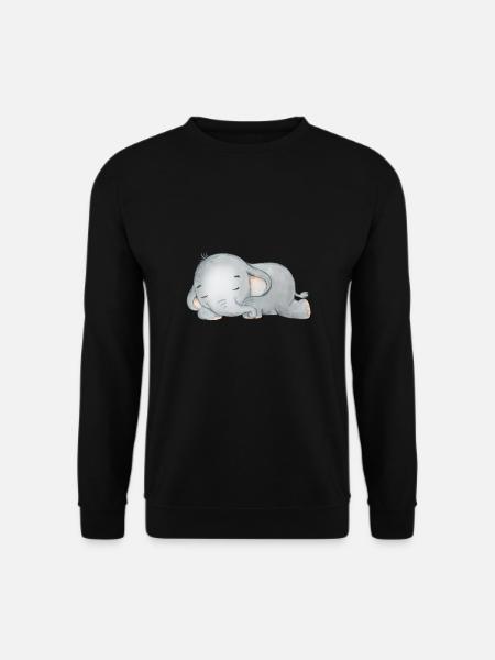 Elefanten Familie Mama Baby T-Shirt - Unisex Pullover - Schwarz