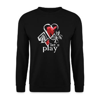 Lets Play Gaming Games Games Cards Cards - Unisex Sweatshirt - black - Front - Alina (178cm) & Michal (187cm)