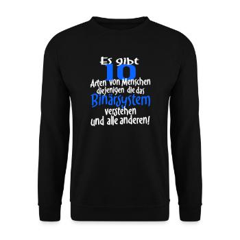 Es gibt 10 Arten von Menschen. - Unisex Pullover - Schwarz - Vorne - Alina (178cm) & Michal (187cm)