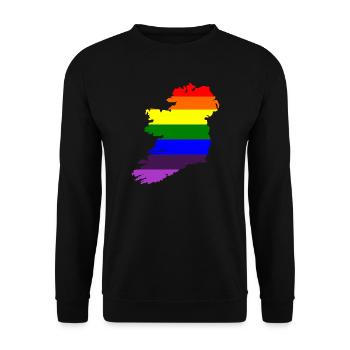 Gay Pride Ireland Irish Rainbow Flag - Unisex Sweatshirt - black - Front - Alina (178cm) & Michal (187cm)