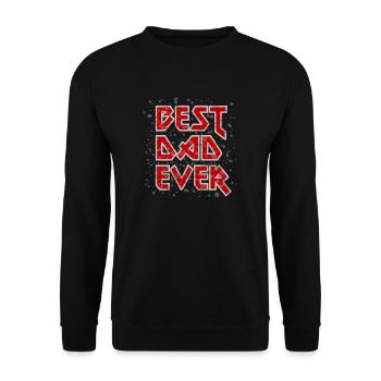 Best Dad Ever metal rock cool saying red father - Unisex Sweatshirt - black - Front - Alina (178cm) & Michal (187cm)