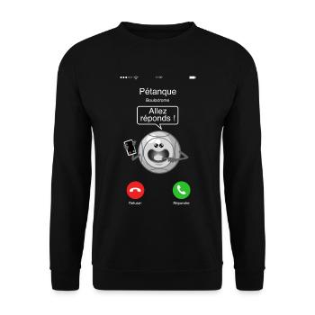 Petanque Anruf - Unisex Pullover - Schwarz - Vorne - Alina (178cm) & Michal (187cm)