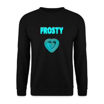 FROSTY HERZ - in love - Unisex Pullover - Schwarz - Vorne - Alina (178cm) & Michal (187cm)