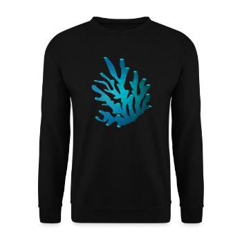 bläuliche Koralle - Unisex Pullover - Schwarz - Vorne - Alina (178cm) & Michal (187cm)