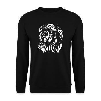 Tête de Bearded Collie « Black Edition » - Sweat-shirt Unisexe - noir - Devant - Alina (178cm) & Michal (187cm)