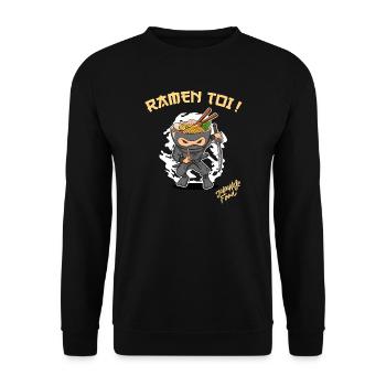 Bring you ninja japanische küche Humor Japan - Unisex Pullover - Schwarz - Vorne - Alina (178cm) & Michal (187cm)