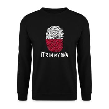 Flagge von Polen T-shirt ist es in meinem DNA-Design - Unisex Pullover - Schwarz - Vorne - Alina (178cm) & Michal (187cm)