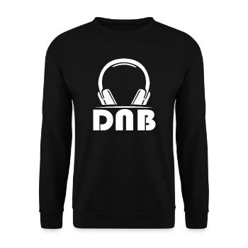 dnb drum n bass symbol music Kopfhörer Logo dnb - Unisex Pullover - Schwarz - Vorne - Alina (178cm) & Michal (187cm)