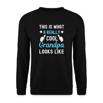 Grossvater Opa - Unisex Pullover - Schwarz - Vorne - Alina (178cm) & Michal (187cm)