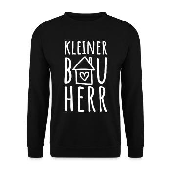 Kleiner Bauherr Sohn Haus bauen Baustelle Hausbau - Unisex Pullover - Schwarz - Vorne - Alina (178cm) & Michal (187cm)