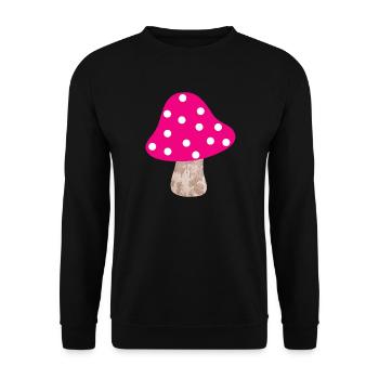 Mushroom Pink Dots Dots Lucky Nursery Woodland - Unisex Sweatshirt - black - Front - Alina (178cm) & Michal (187cm)