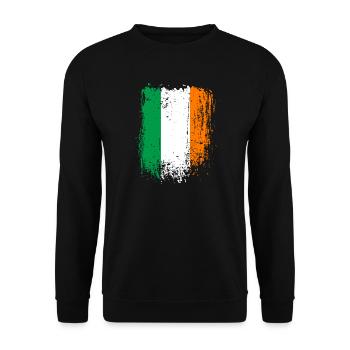 Irische Trikolore Flagge - Unisex Pullover - Schwarz - Vorne - Alina (178cm) & Michal (187cm)