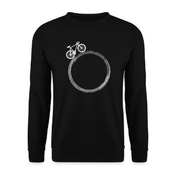 Roue sur anneau – Silhouette de vélo - Sweat-shirt Unisexe - noir - Devant - Alina (178cm) & Michal (187cm)