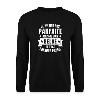 Belgique, je suis Belge, Belgique humour - Sweat-shirt Unisexe - noir - Devant - Alina (178cm) & Michal (187cm)
