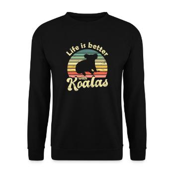 Koala Koala Bear - Unisex Sweatshirt - black - Front - Alina (178cm) & Michal (187cm)