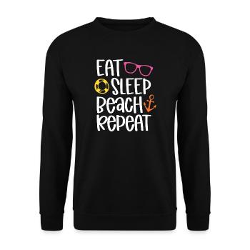 Manger dormir sur la plage répéter - Sweat-shirt Unisexe - noir - Devant - Alina (178cm) & Michal (187cm)
