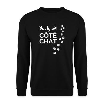 chat, amoureux des chat, côté chat - Sweat-shirt Unisexe - noir - Devant - Alina (178cm) & Michal (187cm)