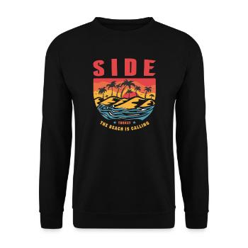 Motif de palmier Side Turkey - Sweat-shirt Unisexe - noir - Devant - Alina (178cm) & Michal (187cm)