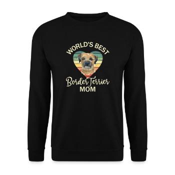 Chien Border Terrier - Sweat-shirt Unisexe - noir - Devant - Alina (178cm) & Michal (187cm)