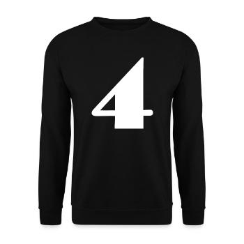 4,4 ANS,4e ANNIVERSAIRE,ANNIVERSAIRE 4 ANS - Sweat-shirt Unisexe - noir - Devant - Alina (178cm) & Michal (187cm)