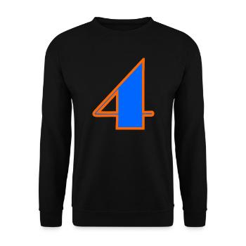 4 YEARS,4TH BIRTHDAY,4 YEARS,FOUR - Unisex Sweatshirt - black - Front - Alina (178cm) & Michal (187cm)