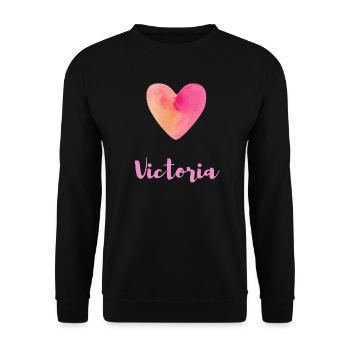 Victoria Rosa Herz Mädchen Aesthetic Outfit Tee - Unisex Pullover - Schwarz - Vorne - Alina (178cm) & Michal (187cm)