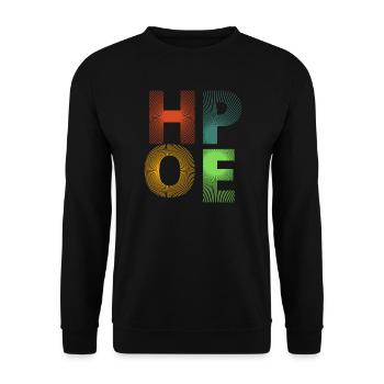 Hoffnung Strahlenlogo - Unisex Pullover - Schwarz - Vorne - Alina (178cm) & Michal (187cm)