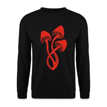 Trio of red mushrooms - Unisex Sweatshirt - black - Front - Alina (178cm) & Michal (187cm)