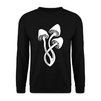 White mushroom trio - Unisex Sweatshirt - black - Front - Alina (178cm) & Michal (187cm)