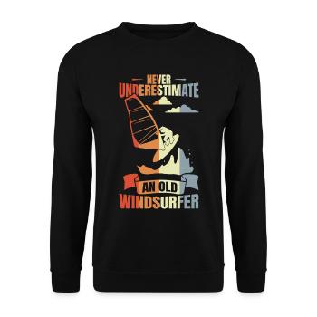 Windsurfer grandfather - Unisex Sweatshirt - black - Front - Alina (178cm) & Michal (187cm)