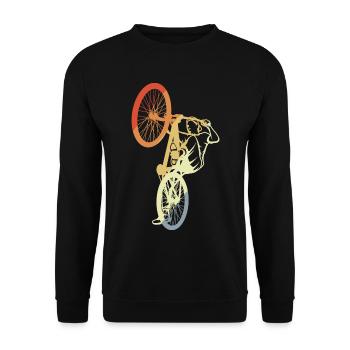 Vintage BMX rider - Unisex Sweatshirt - black - Front - Alina (178cm) & Michal (187cm)