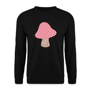 Mushroom Dots Pattern Dots Pink Girl Lucky Lucky - Unisex Sweatshirt - black - Front - Alina (178cm) & Michal (187cm)