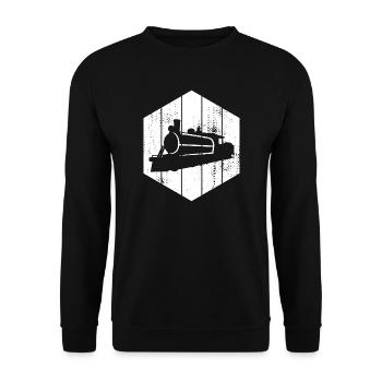 Steam locomotive - Unisex Sweatshirt - black - Front - Alina (178cm) & Michal (187cm)