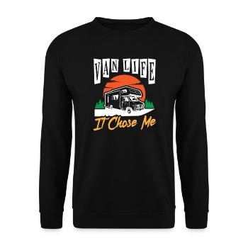 Van Life I Chose Me Campervan - Unisex Sweatshirt - black - Front - Alina (178cm) & Michal (187cm)
