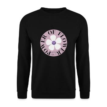 Power of Flower Circle - Unisex Sweatshirt - black - Front - Alina (178cm) & Michal (187cm)