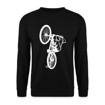 BMX Cyclist Drawing - Unisex Sweatshirt - black - Front - Alina (178cm) & Michal (187cm)