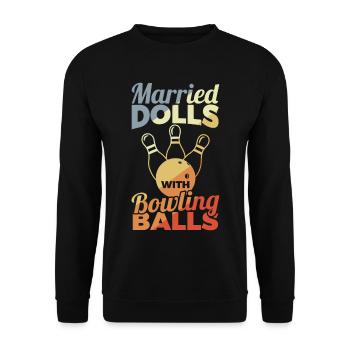 Bowling Girl - Unisex Sweatshirt - black - Front - Alina (178cm) & Michal (187cm)