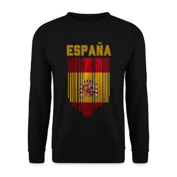 Flagge Spaniens, spanischer Stolz - Unisex Pullover - Schwarz - Vorne - Alina (178cm) & Michal (187cm)