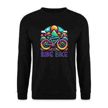 Cyclisme - Ride Bike design - Sweat-shirt Unisexe - noir - Devant - Alina (178cm) & Michal (187cm)