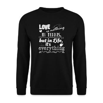 L’amour n’est rien dans le tennis, mignon design blanc couleur - Sweat-shirt Unisexe - noir - Devant - Alina (178cm) & Michal (187cm)