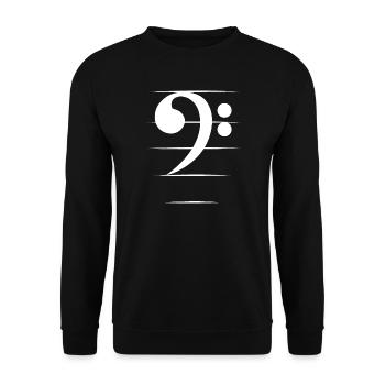 bassschlüssel Bassgitarre Bassist Musiker Symbol - Unisex Pullover - Schwarz - Vorne - Alina (178cm) & Michal (187cm)