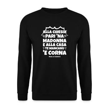 Calabria t-shirt Calabrian proverb wisdom - Unisex Sweatshirt - black - Front - Alina (178cm) & Michal (187cm)